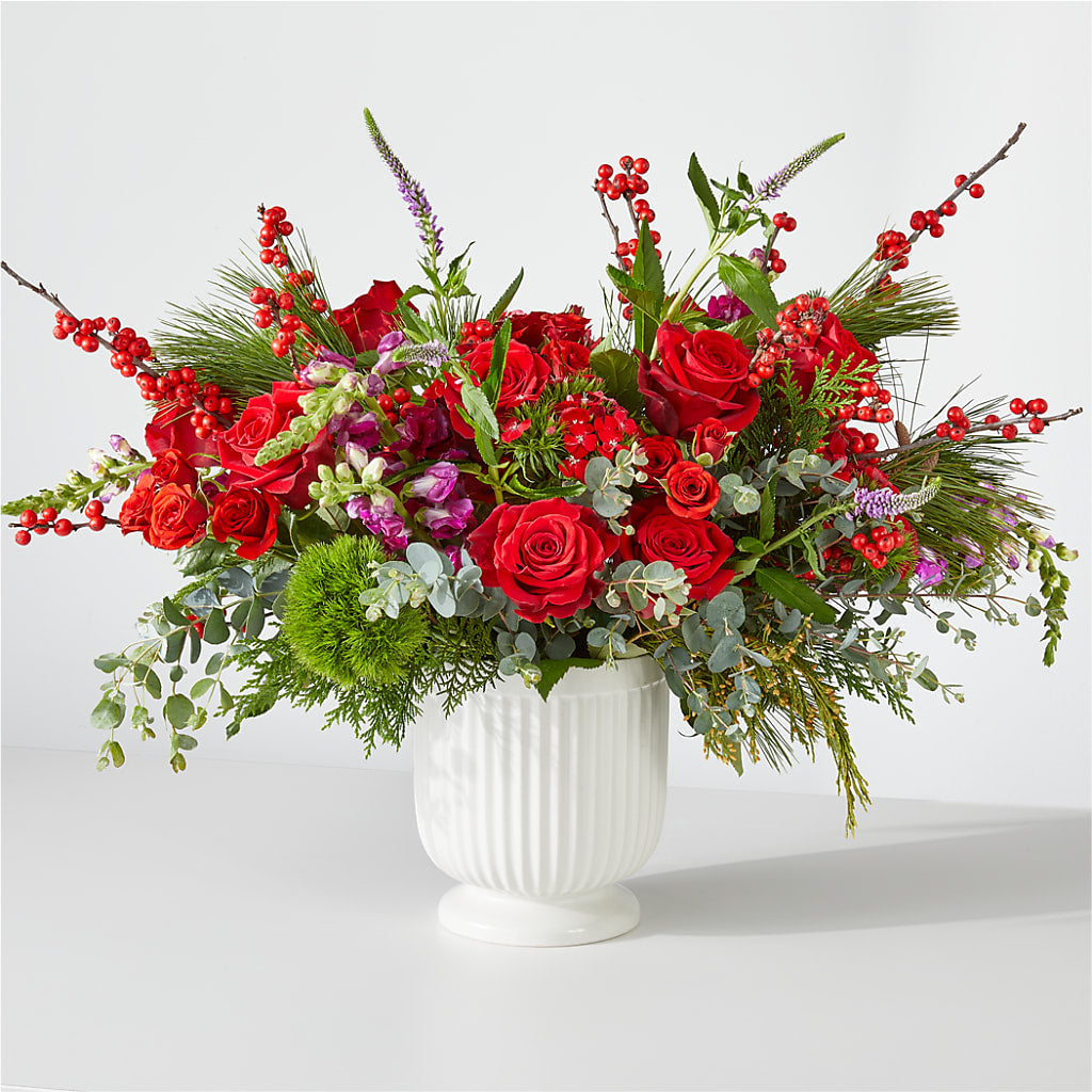 Big Red Bow Bouquet – Lone Oak Gardens, Fairmount IN