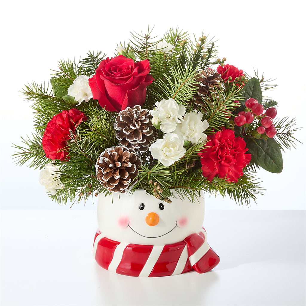 Jolly Snowman Bouquet –  Lone Oak Gardens, Fairmount IN