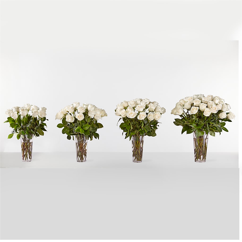 Long Stem White Rose Bouquet –  Lone Oak Gardens, Fairmount IN