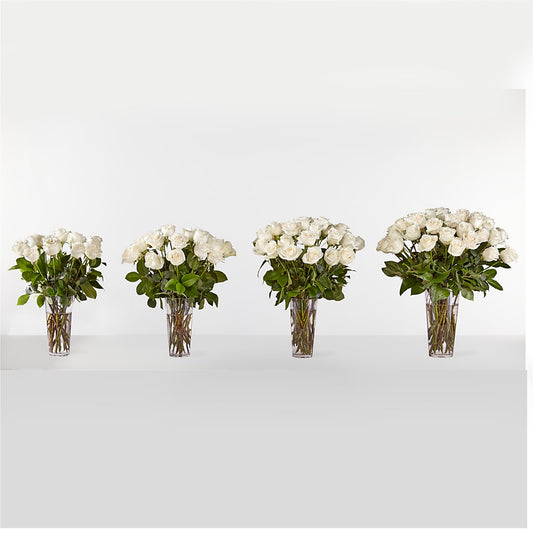 Long Stem White Rose Bouquet –  Lone Oak Gardens, Fairmount IN