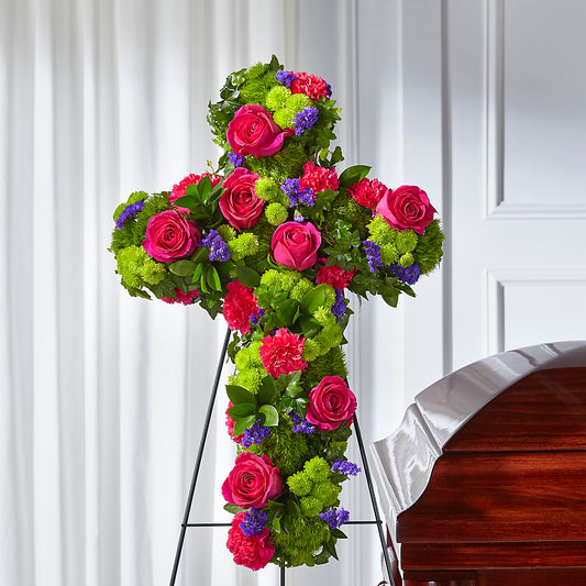 Tribute Rose Floral Cross –  Lone Oak Gardens, Fairmount IN