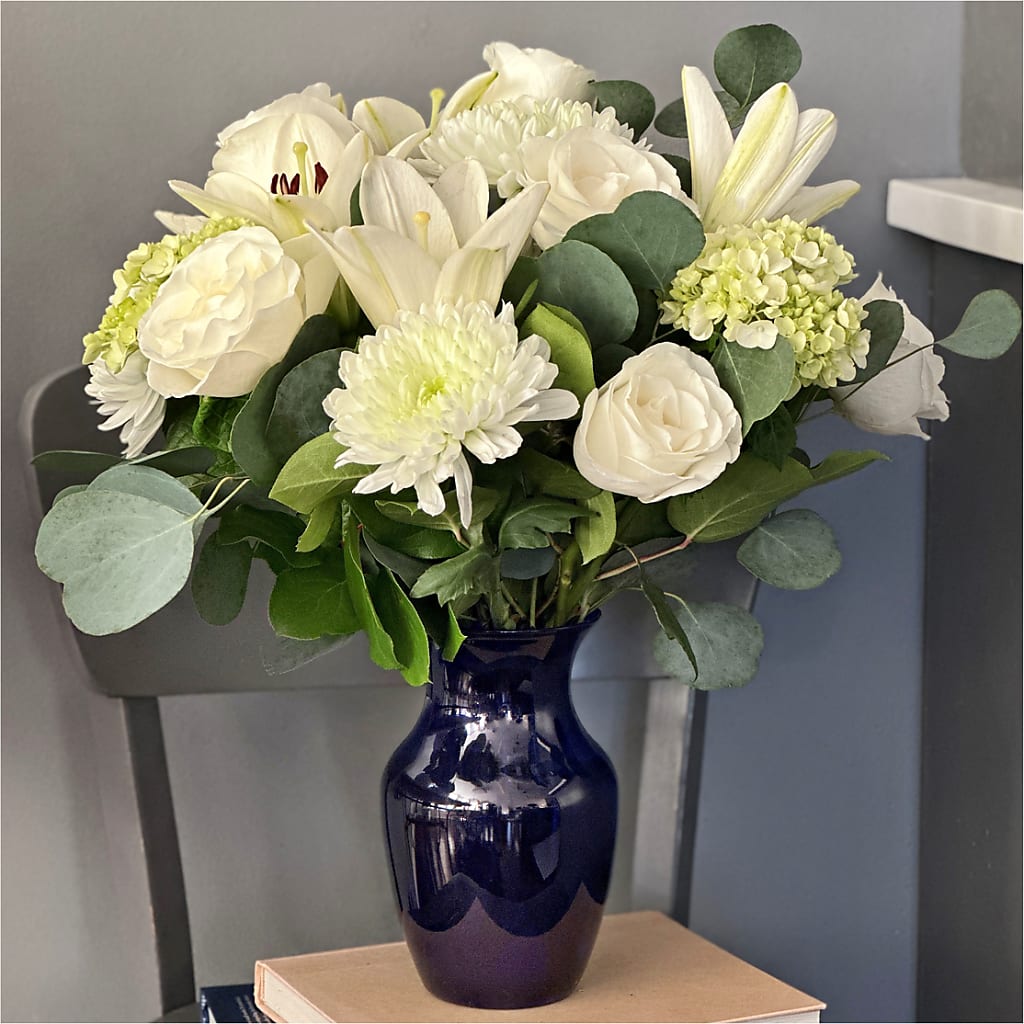 Snowy Dreams Bouquet –  Lone Oak Gardens, Fairmount IN