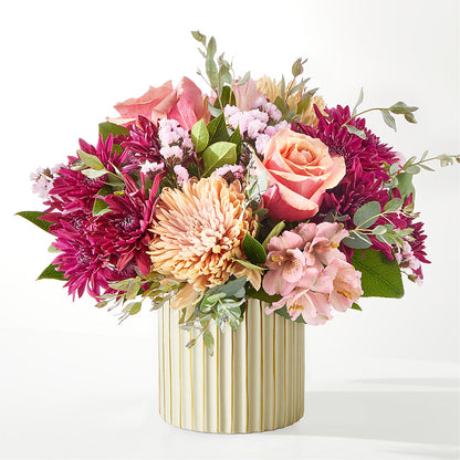 Berry Cobbler Bouquet with Ivory Vase –  Lone Oak Gardens, Fairmount IN