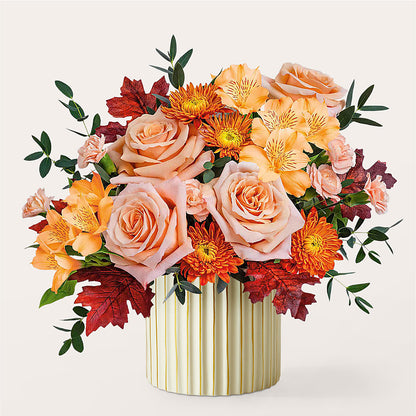 Spiced Latte Bouquet with Ivory Vase –  Lone Oak Gardens, Fairmount IN