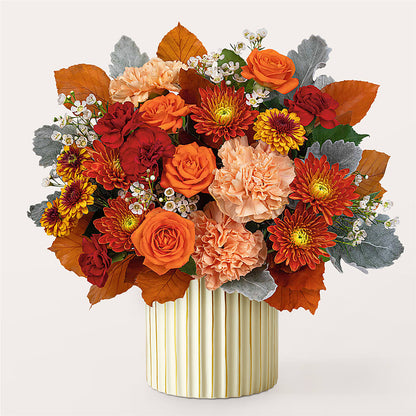 Merlot Bouquet with Ivory Vase –  Lone Oak Gardens, Fairmount IN